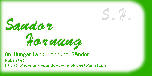 sandor hornung business card